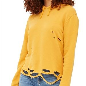 Topshop Distressed Hoodie